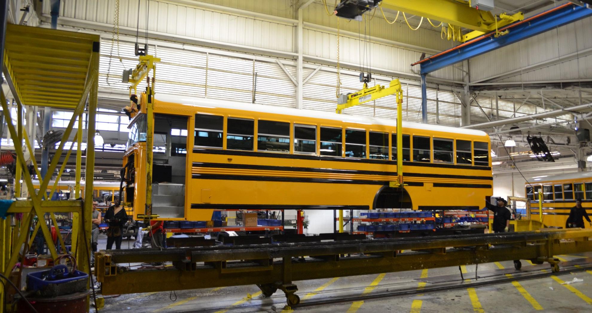 Blue Bird buses are built in Peach County, Georgia USA